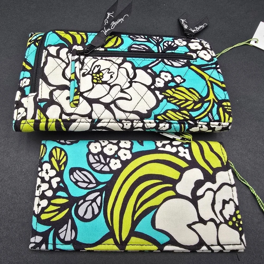Vera Bradley Strap Wallet Purse and Checkbook Cover Set ISLAND BLOOMS NEW - Picture 5 of 10